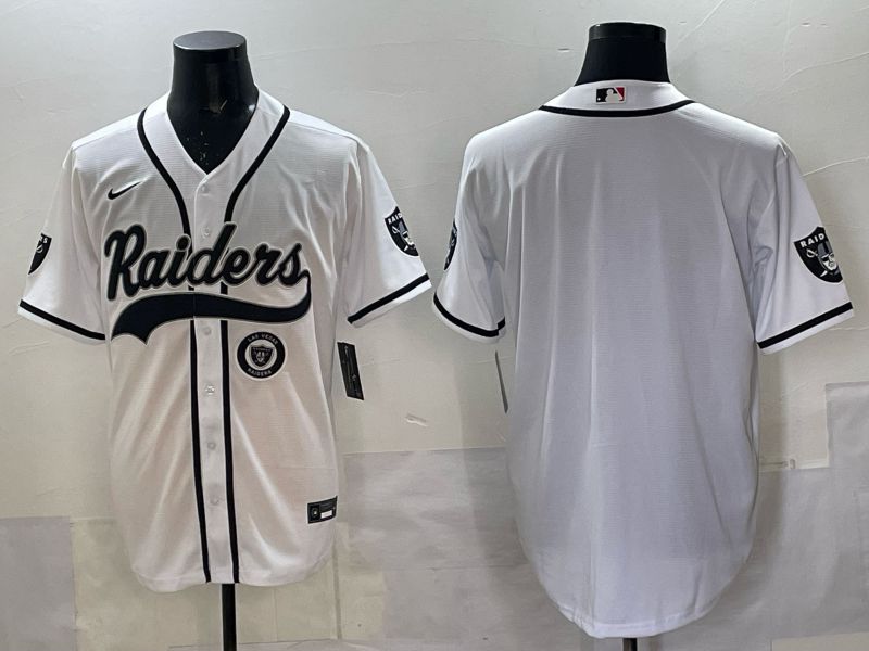 Men 2025 Nike Oakland Raiders Blank White Joint Name  Limited NFL Jersey style 045->oakland raiders->NFL Jersey